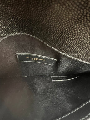 Saint Laurent Black Grained Leather Small Uptown Pouch