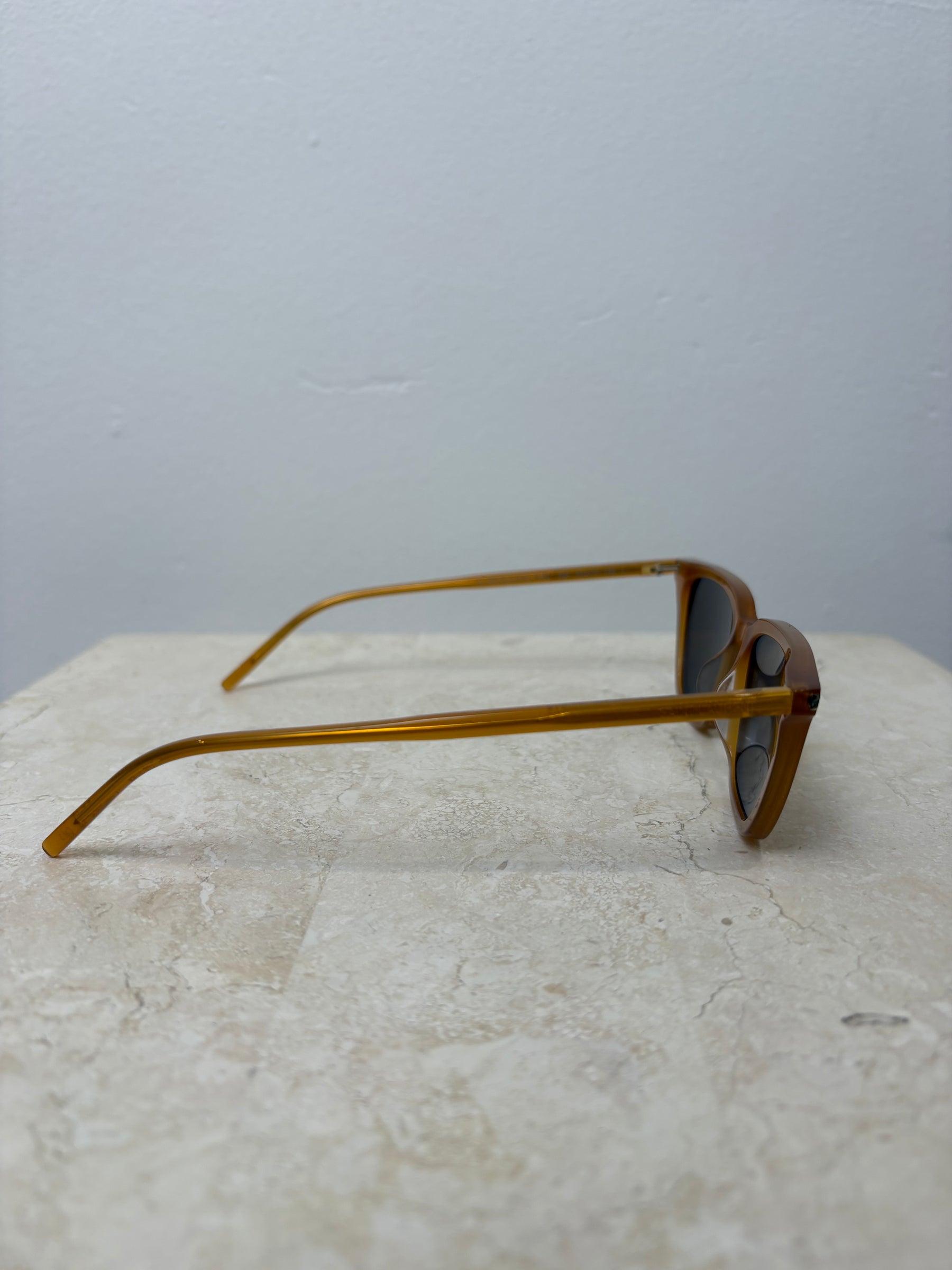 Saint Laurent Mustard Flat Cat Eye Sunglasses