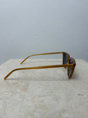 Saint Laurent Mustard Flat Cat Eye Sunglasses