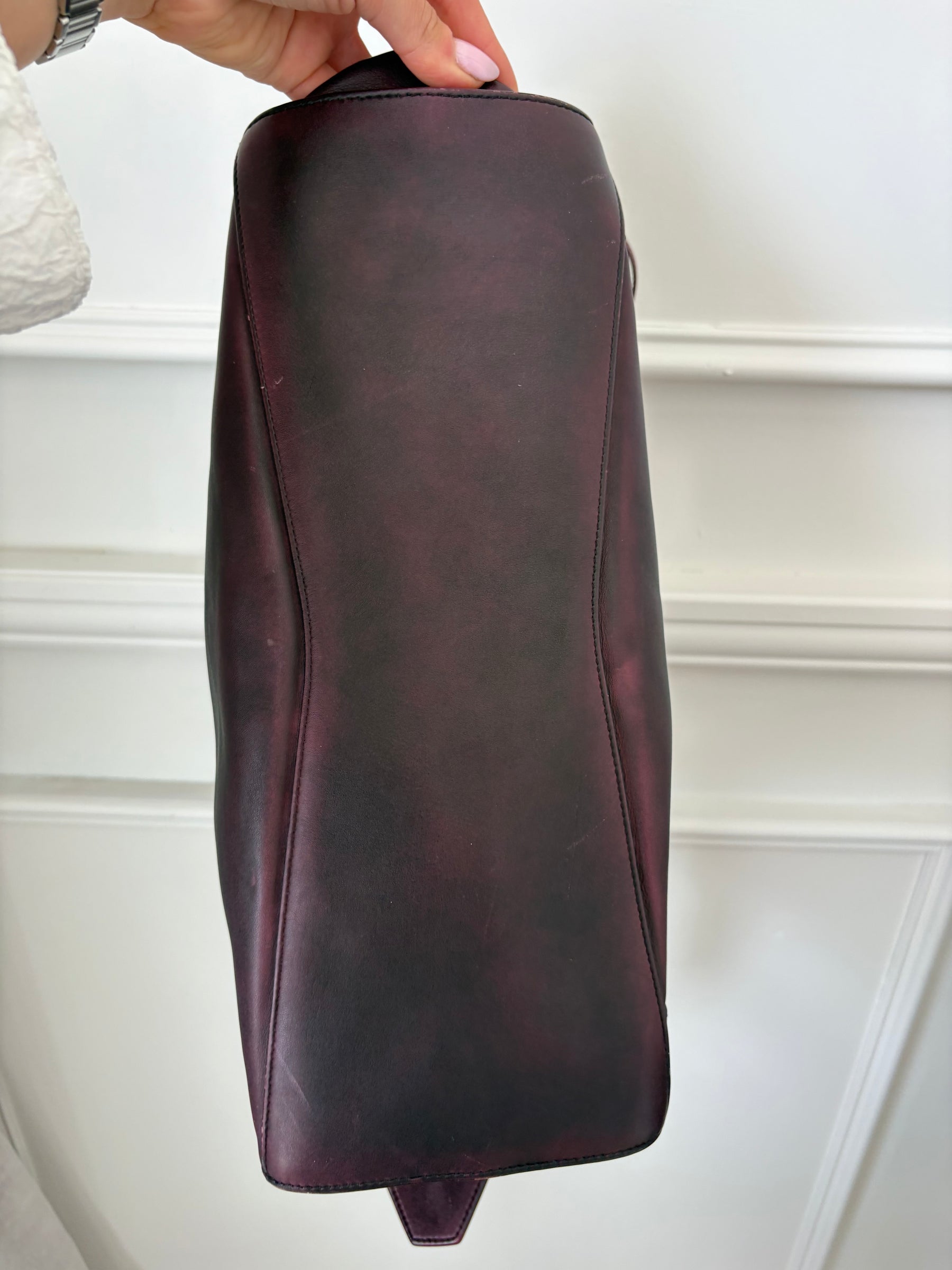 Balenciaga Neo Classic Medium City Bag in Burgundy Distressed Leather