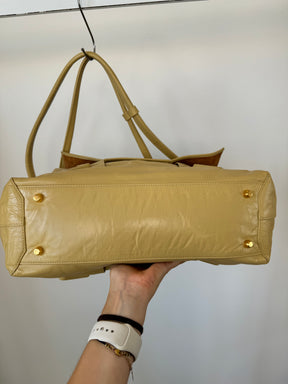 Bottega Veneta Butter Yellow Crinked Leather Arco Bag