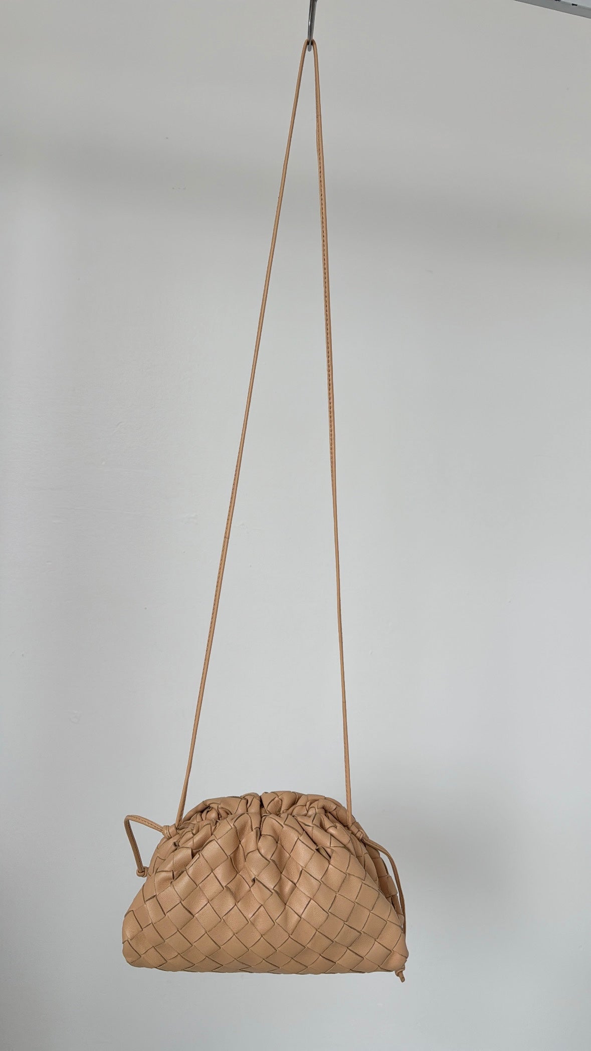 Bottega Veneta Mini Woven Clutch Almond