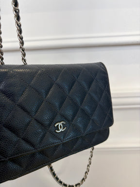 Chanel Navy Caviar Leather Wallet on Chain