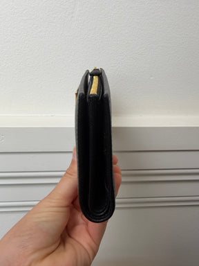 Prada Black Saffiano Leather Trifold Logo Wallet