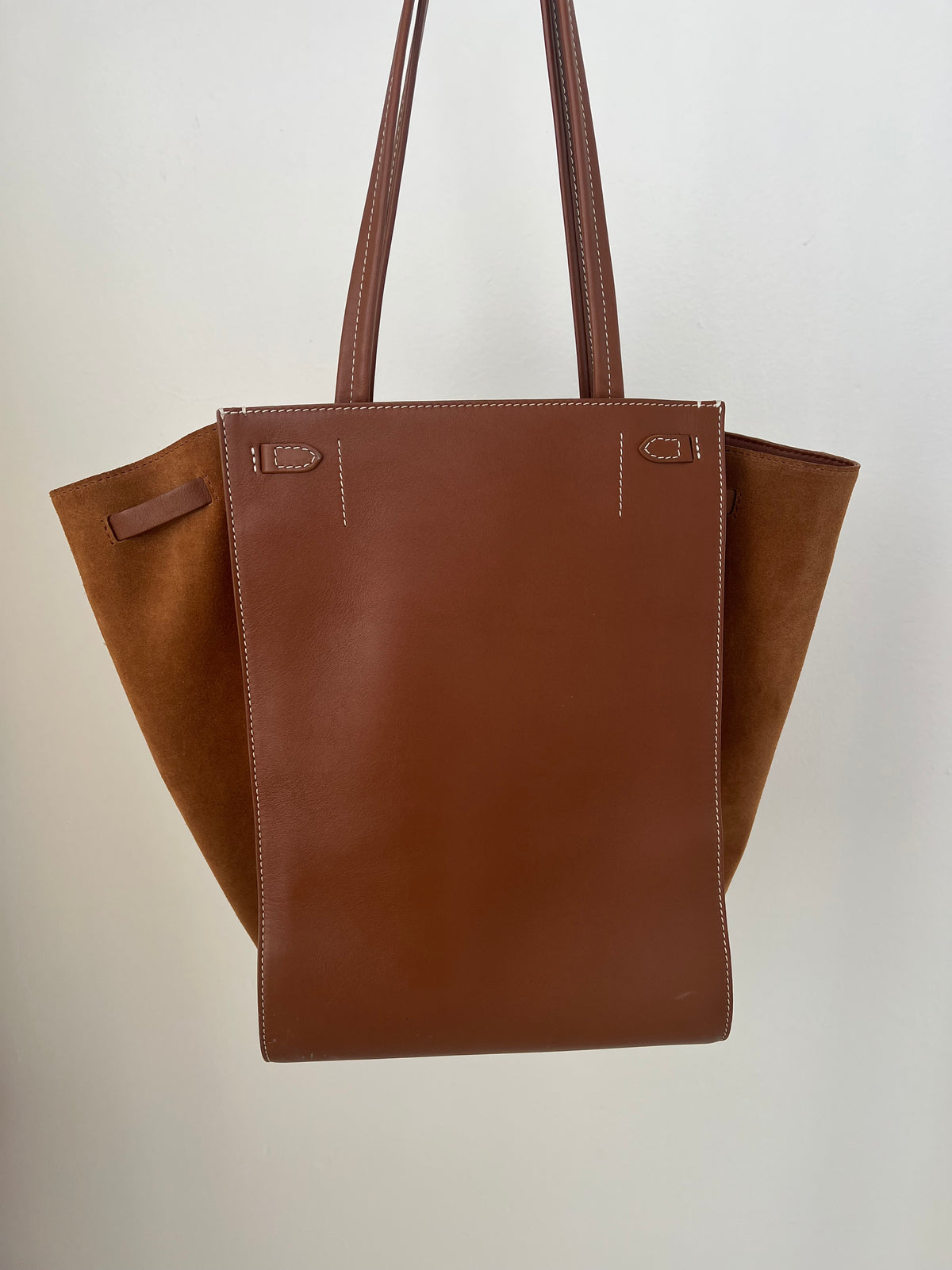 Vince Tan Leather and Suede Tote Bag