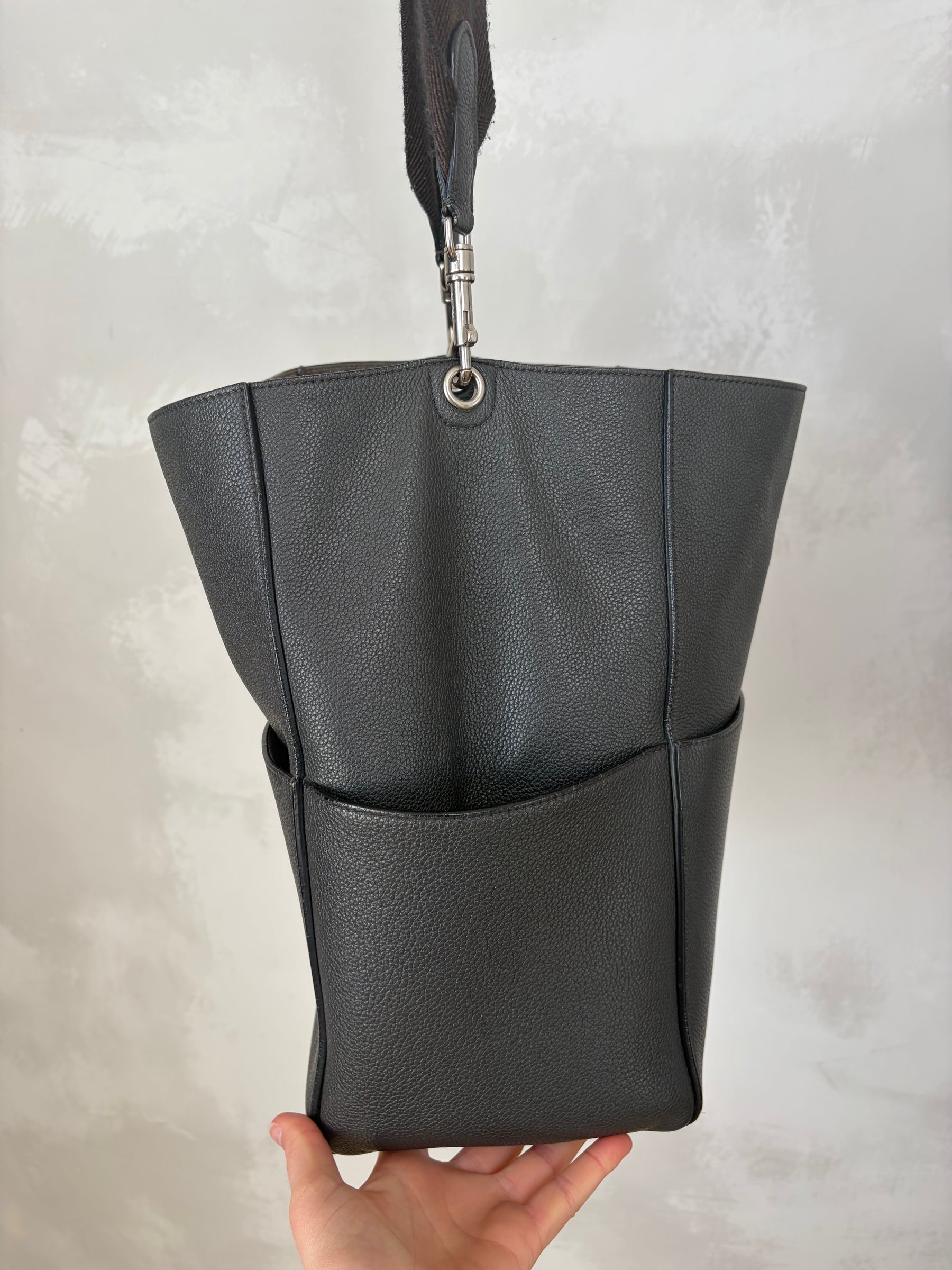 Celine Sangle Bucket Bag Charcoal