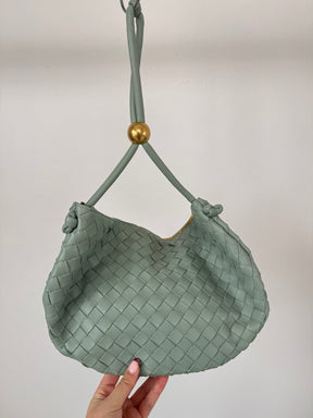 Bottega Veneta Sage Intrecciato LEather Turn Pouch