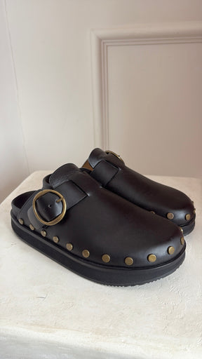 Isabel Marant Buckle Studded Clogs Black, 37