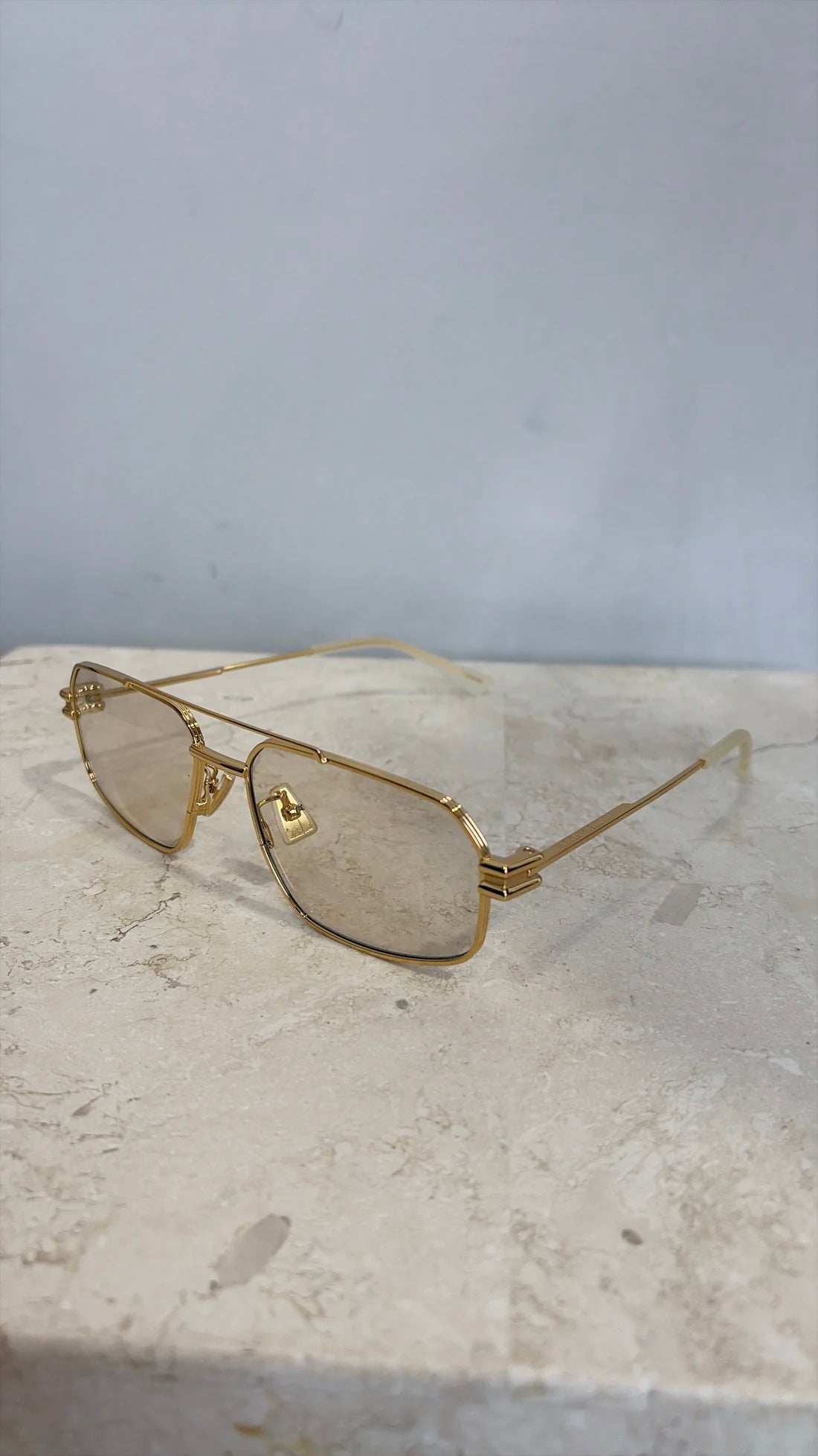 Bottega Veneta Tinted Lense Glasses Gold Frame