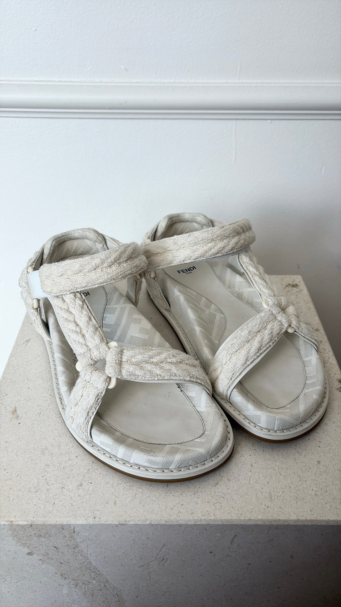 Fendi Dad Sandals White, 37