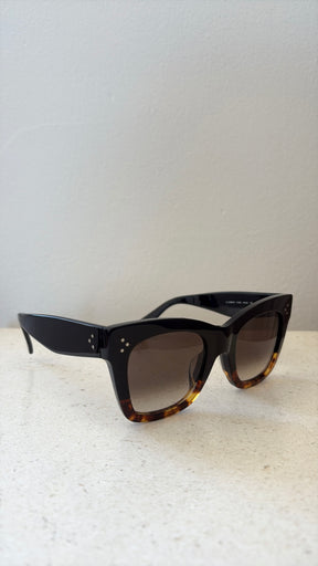 Céline Black and Tortoiseshell Oversized Sunglasses