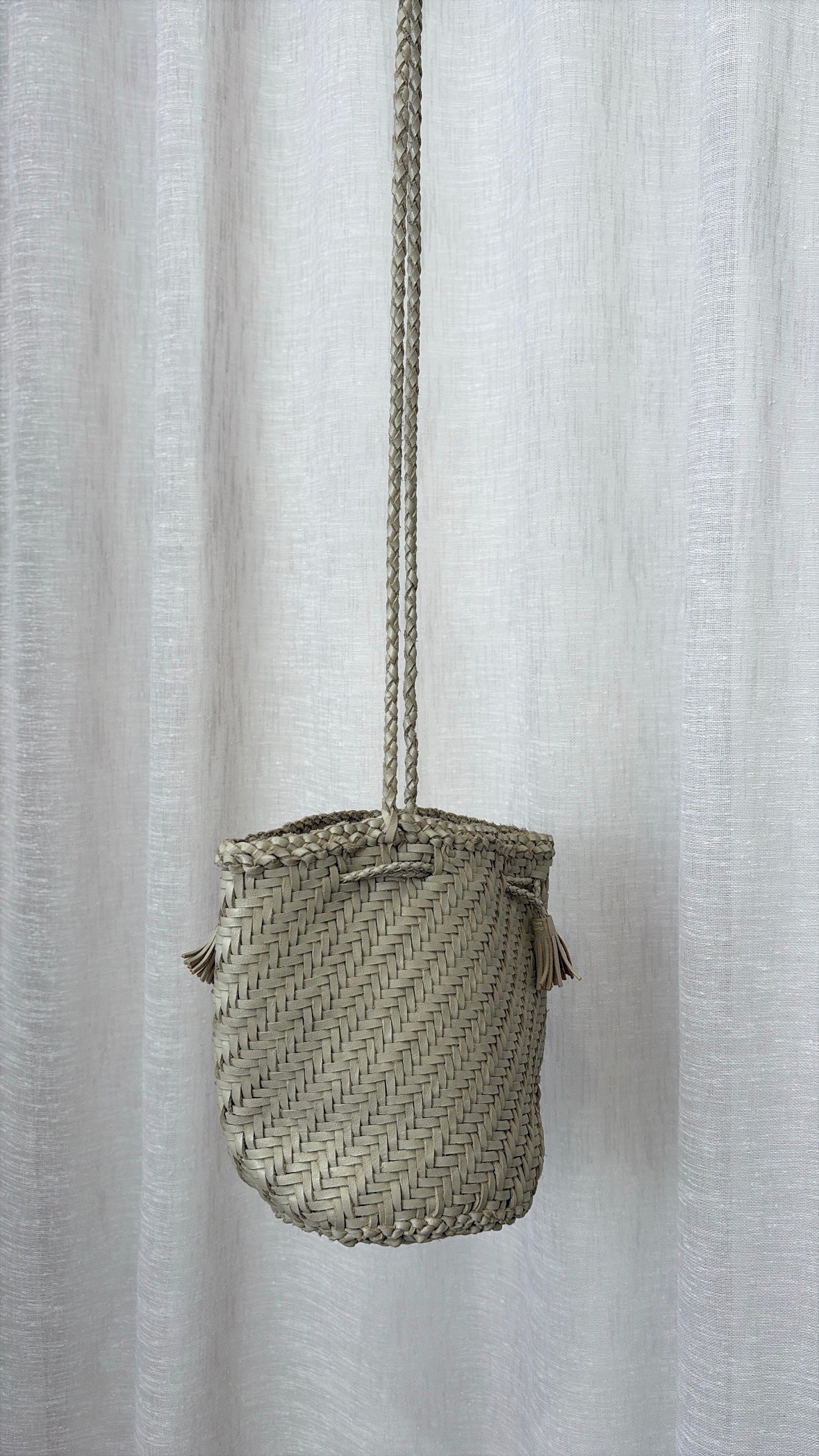 dragon diffusion Stone Woven Leather Bucket Bag