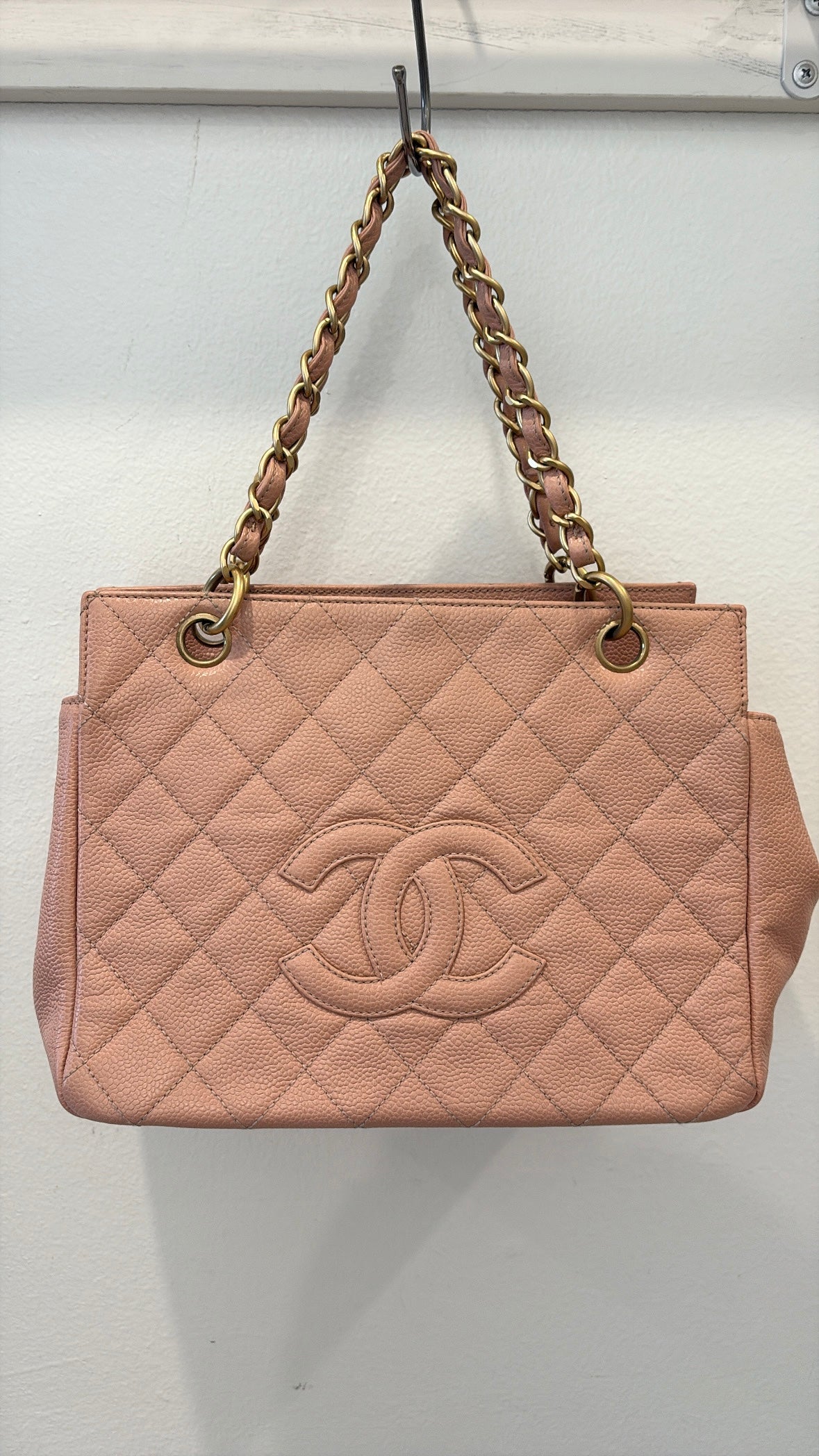 Chanel Pink Caviar Leather Petite Timeless Tote Bag