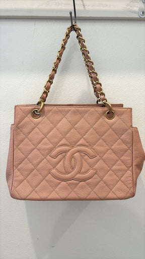 Chanel Pink Caviar Leather Petite Timeless Tote Bag