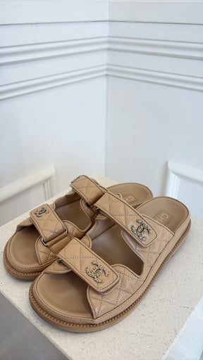 Chanel Beige Backless Dad Sandal, 36.5 C