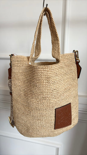 Loewe Raffia Split Crossbody Bag With Strap