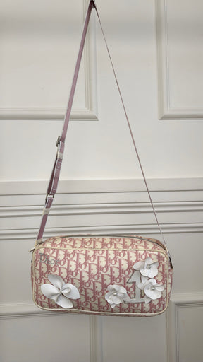 Dior Pink and White Diorissimo Trotter Pink Shoulder Bag
