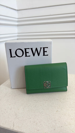 Loewe Green Leather Trifold Wallet