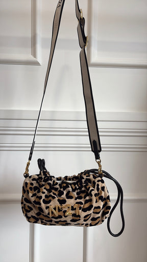 N 21 Leopard Logo Drawstring Pouch Bag