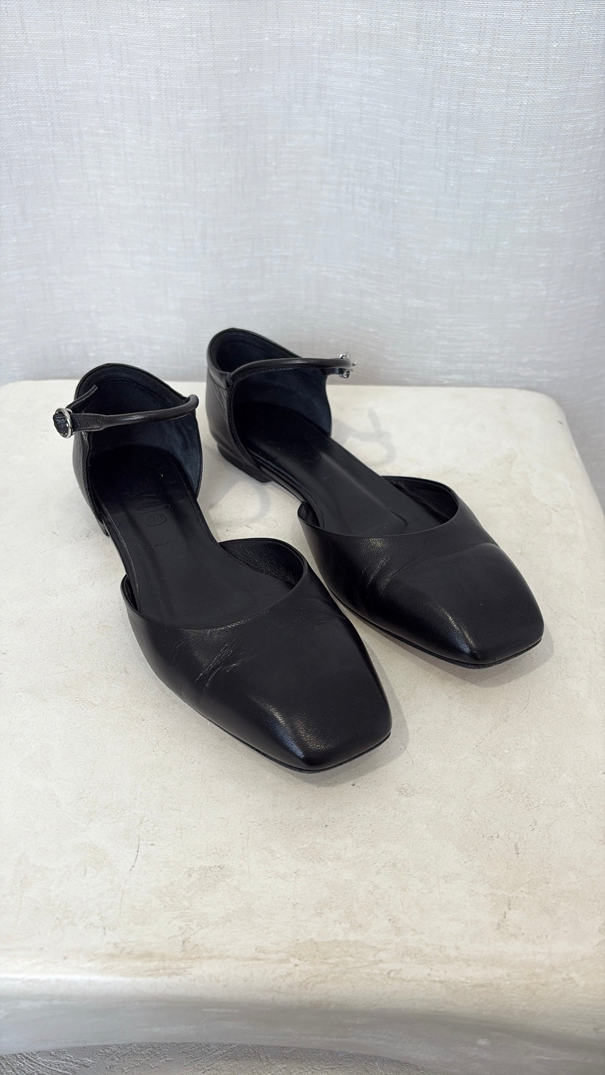 Aeyde Black Mary Jane Leather Shoes, 37