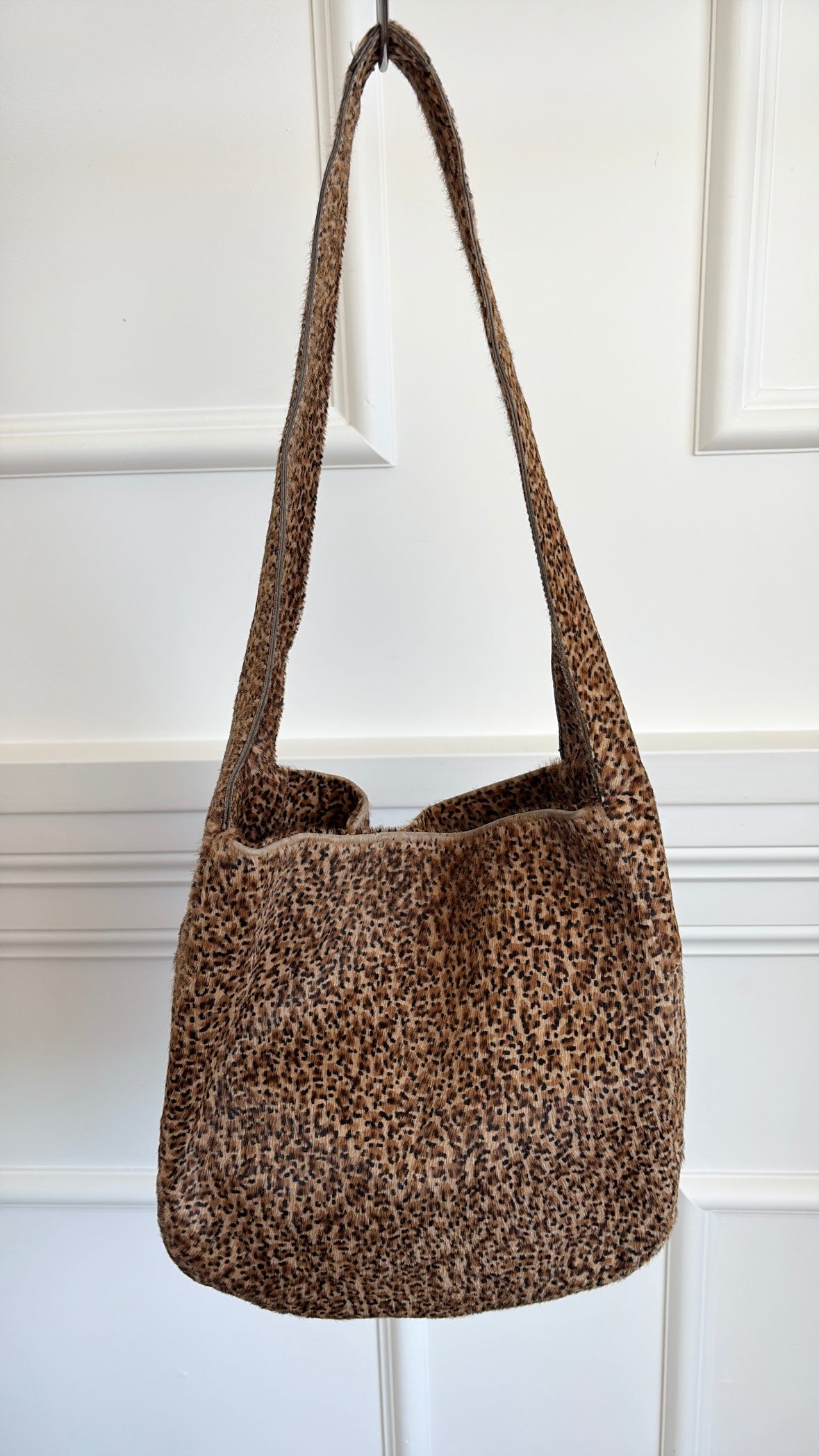 Bottega Veneta Leopard Print Pony Hair Hobo Shoulder Bag