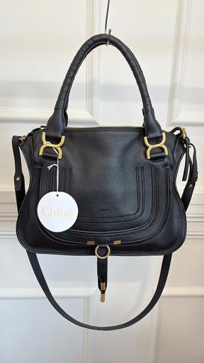 Chloé Black Leather Medium Marcie Carry Bag