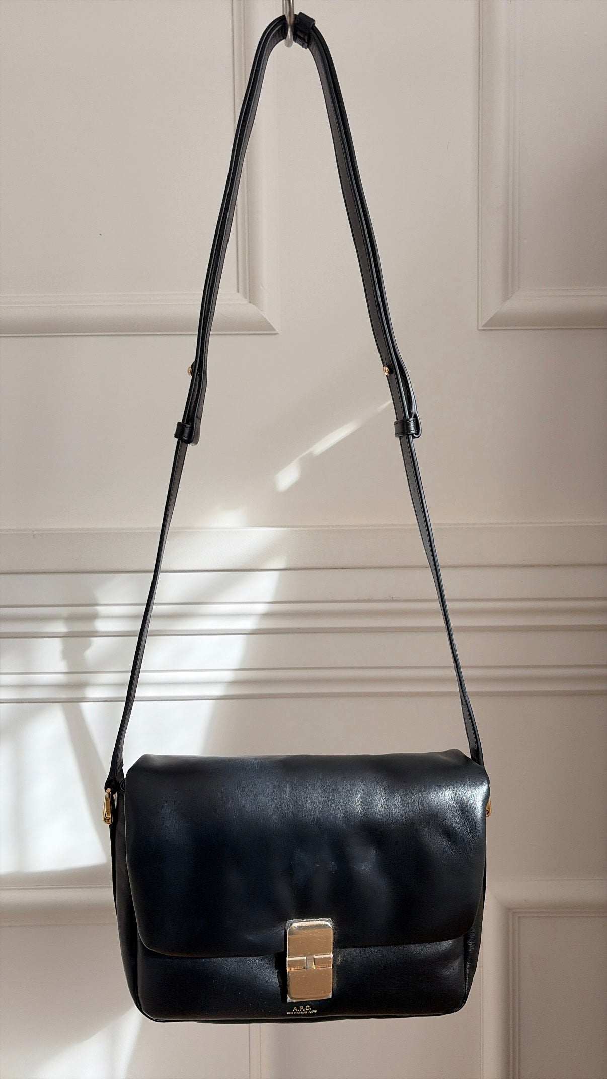 A.P.C. Black Soft Leather Grace Bag