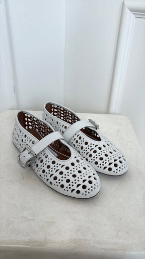 Alaïa Ballet Flats Vienne Lambskin White, 37