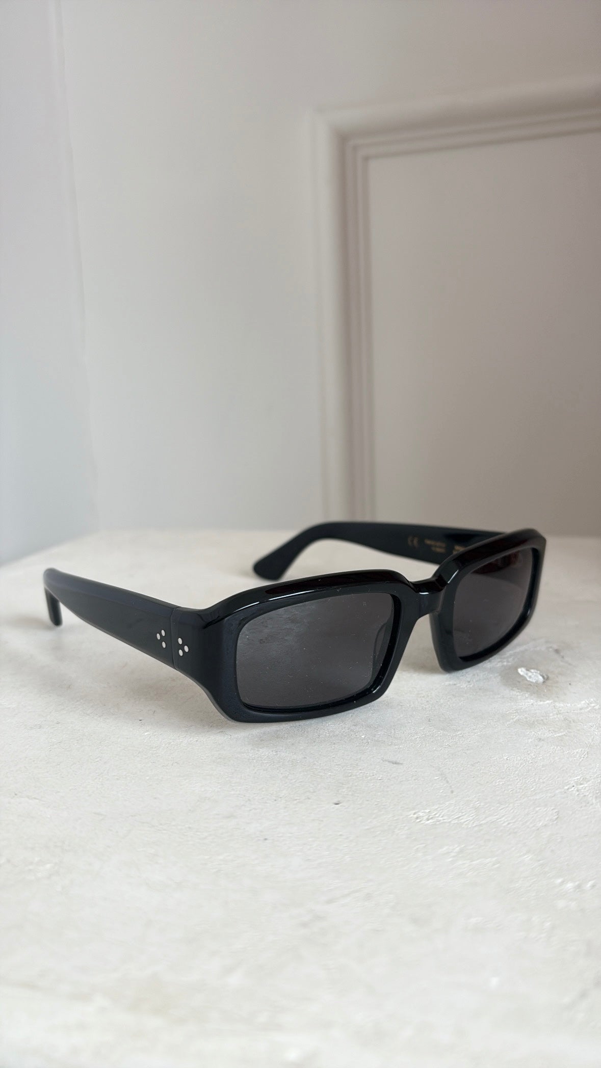 Port Tanger Black Rectangle Sunglasses