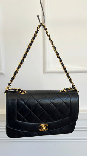 Chanel Black Leather Diana Bag