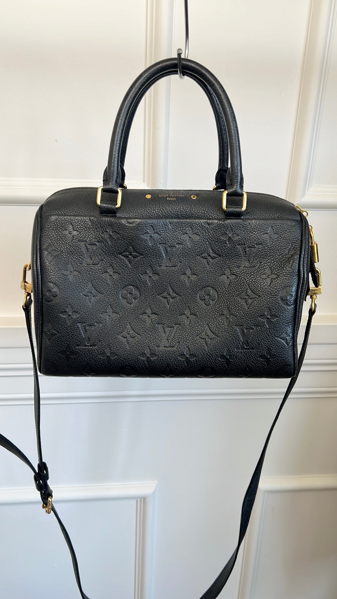 Louis Vuitton Black Empreinte Leather Speedy 25