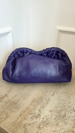 Mansur Gavriel Purple Leather Oversized Cloud Clutch