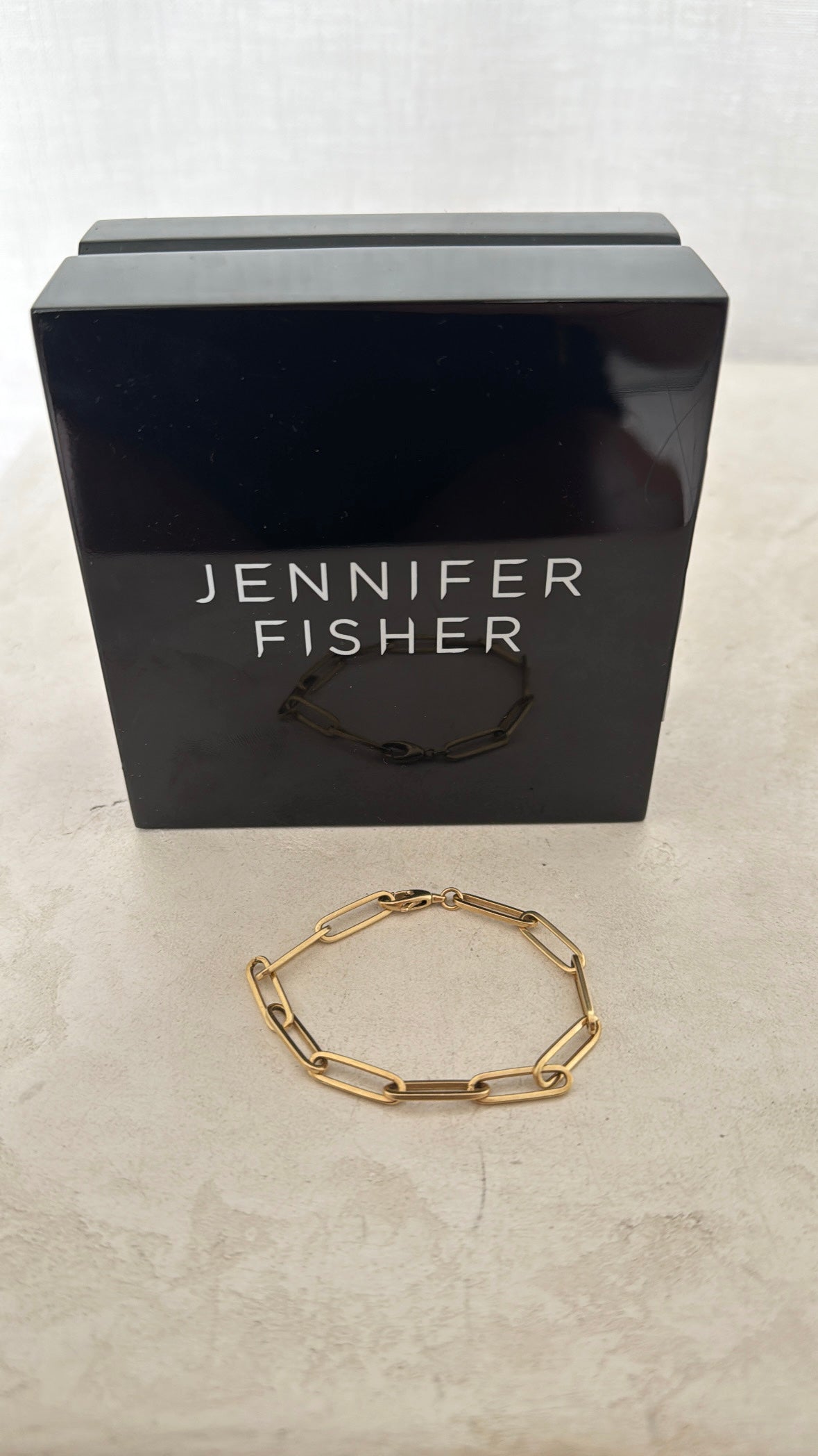 Jennifer Fisher Large Long Link Charm Bracelet in 14K Yellow Gold, 17.5cm