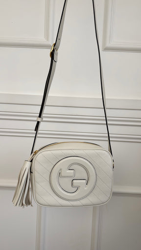 Gucci White Leather Blondie Camera Bag