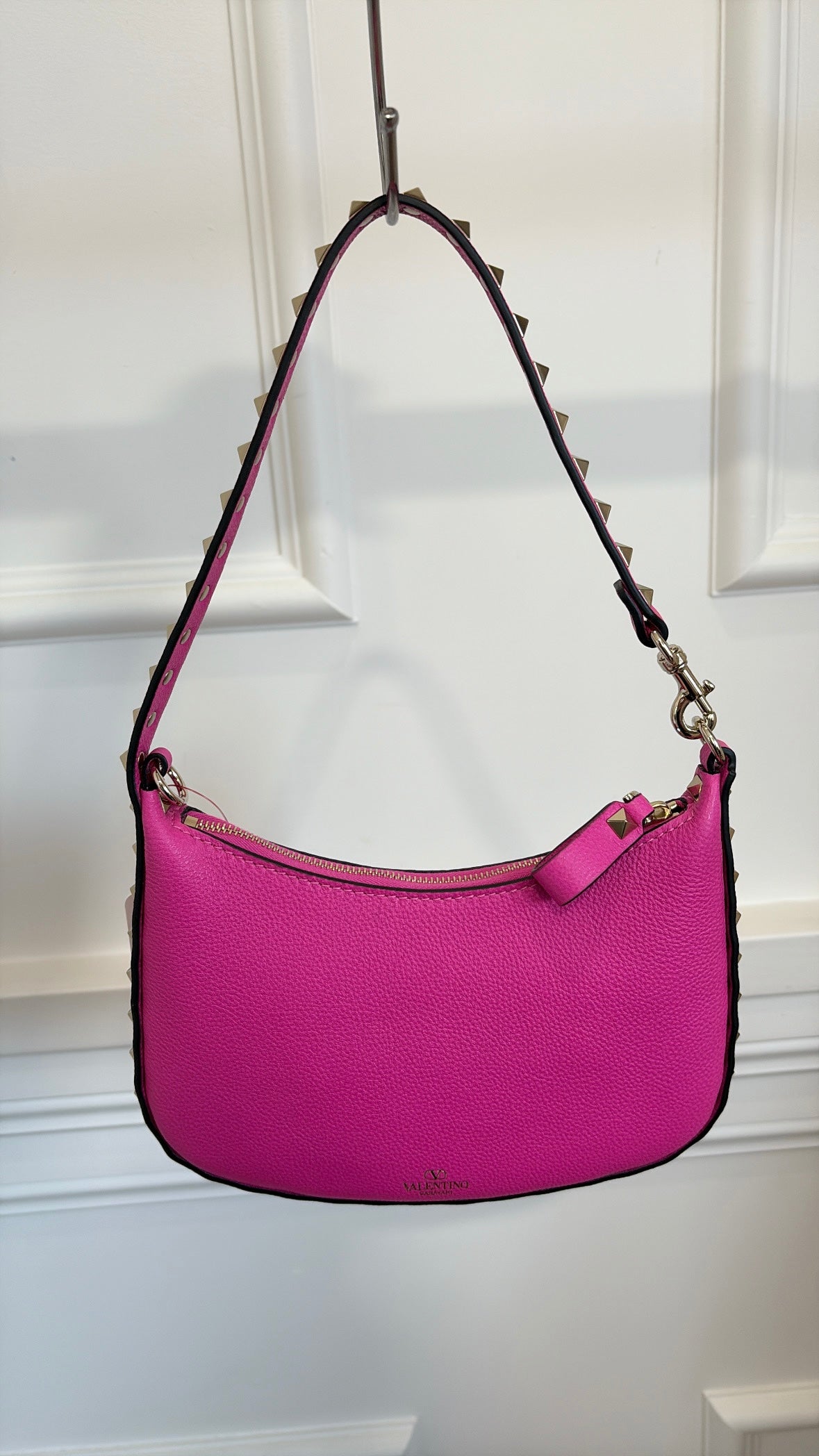 Valentino Garavani Pink Leather Rockstud Mini Shoulder Bag