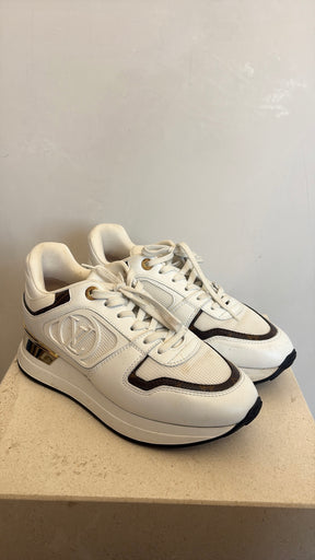 Louis Vuitton White Leather 'Run Away' Sneakers, 37