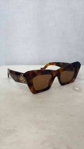 Loewe Tortoiseshell Cat Eye Logo Sunglasses