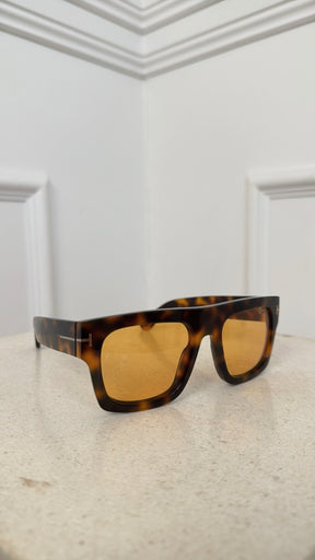 Tom Ford Tortoiseshell Flat Top Sunglasses