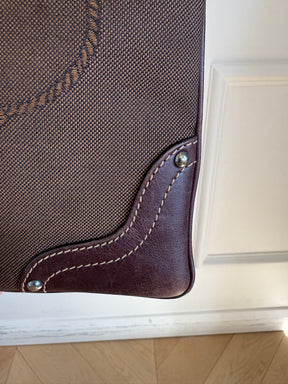 Prada Leather and Canvas Logo Pouch Bag