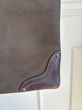 Prada Leather and Canvas Logo Pouch Bag