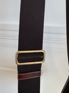 Prada Leather and Canvas Logo Pouch Bag