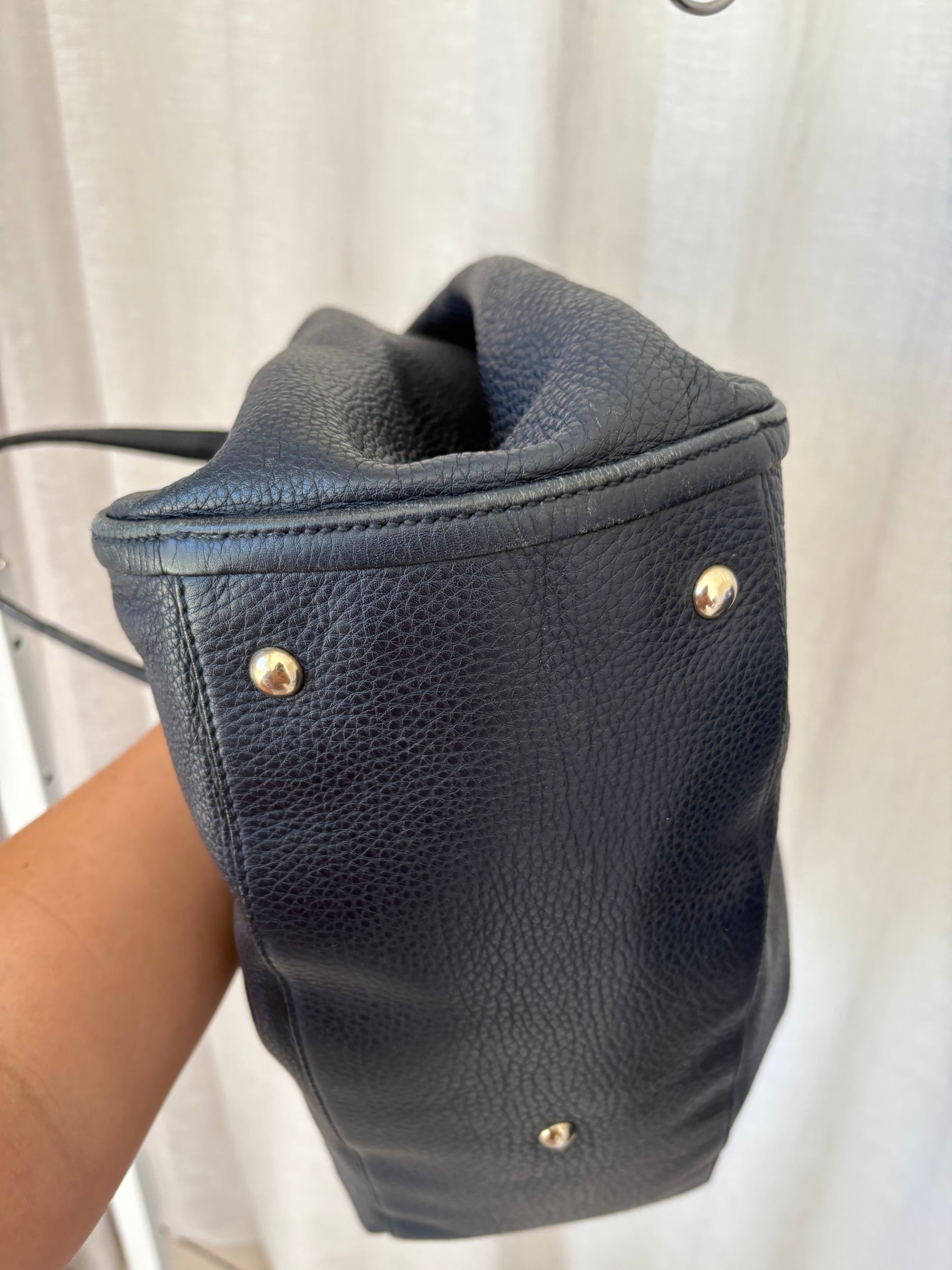 Gucci Navy Leather Soho Shoulder Tote