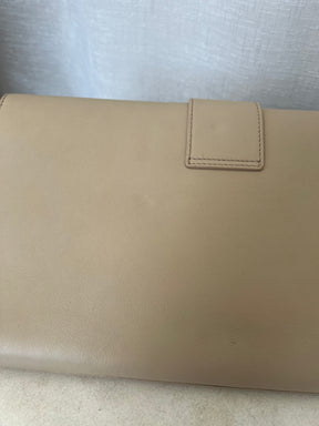 Saint Laurent Beige Leather Y Clutch