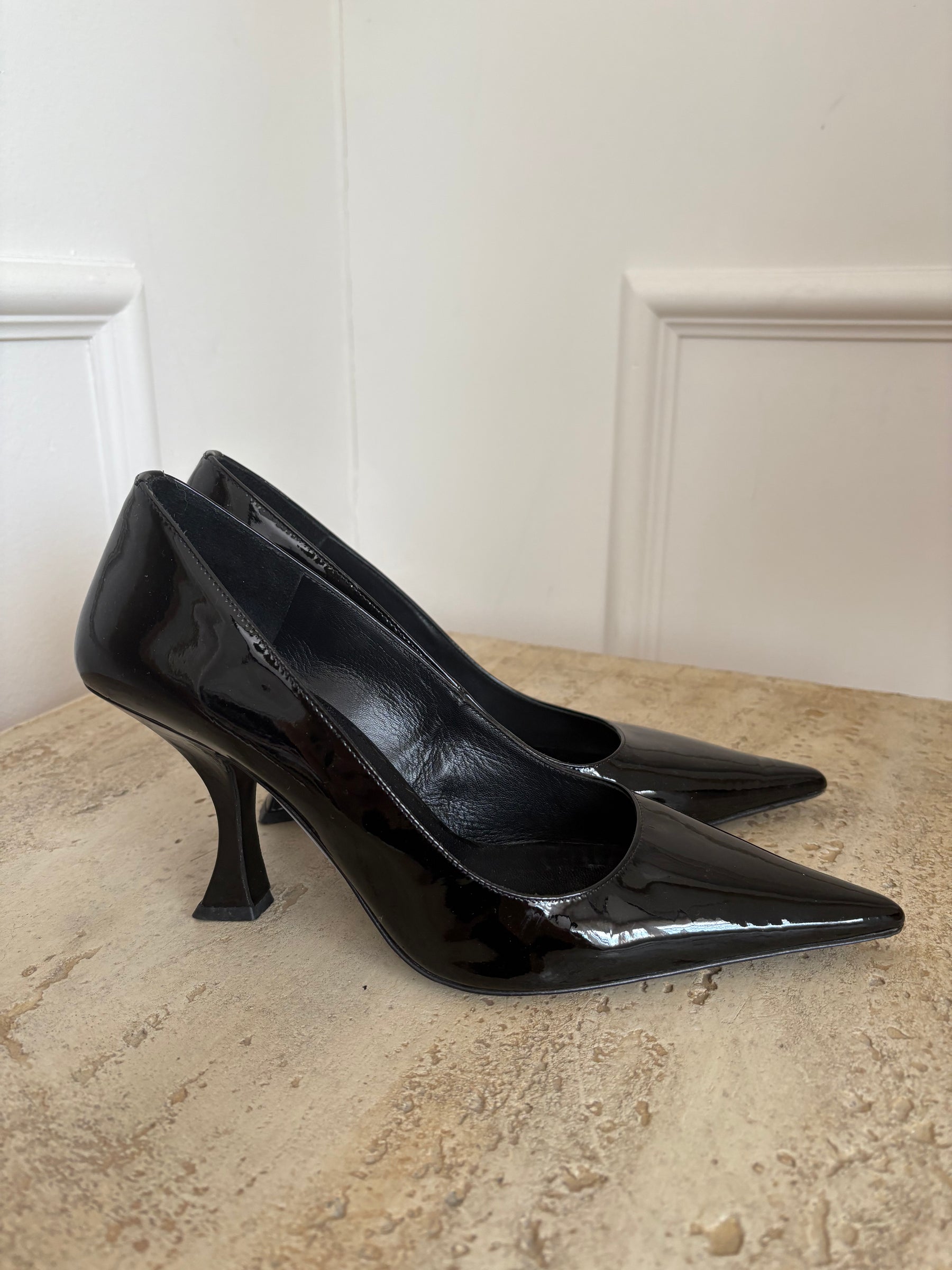 By Far Black Patent Leather Pumps, 38