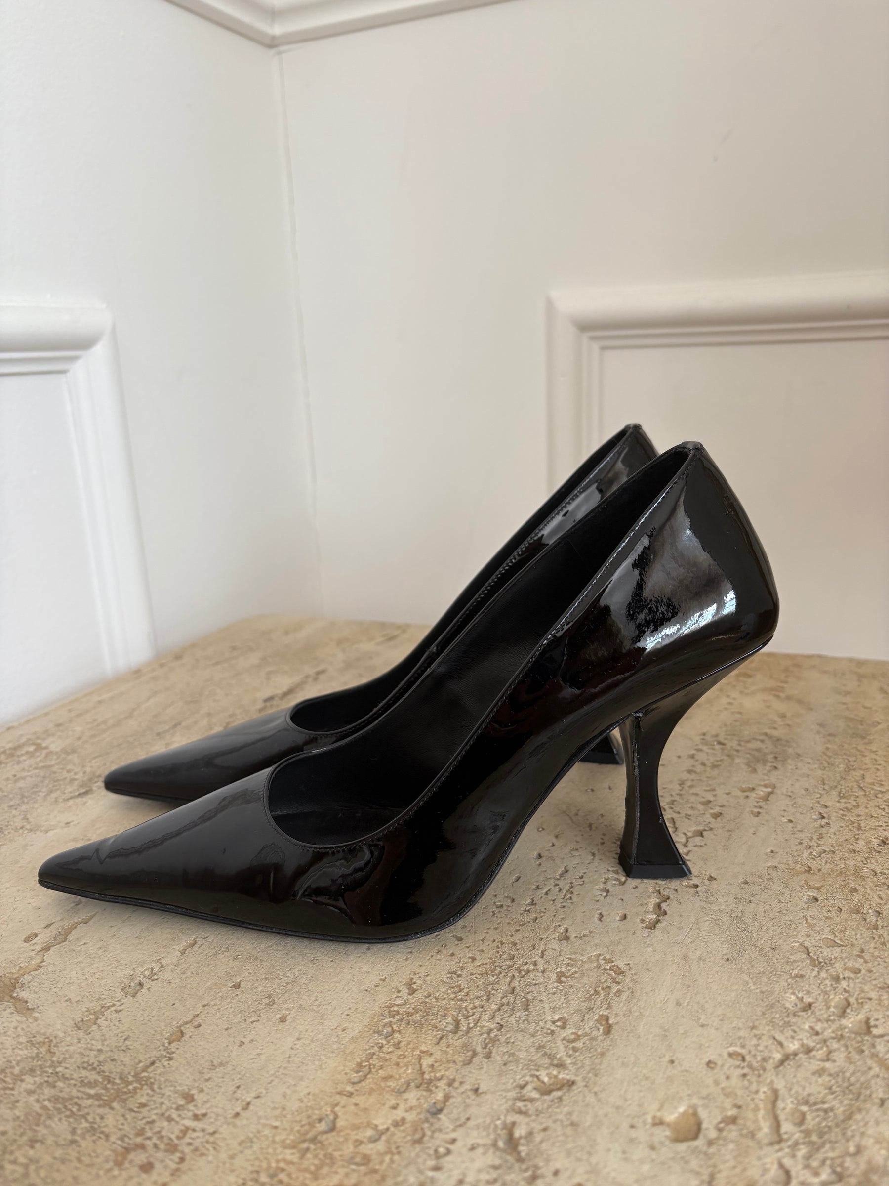 By Far Black Patent Leather Pumps, 38