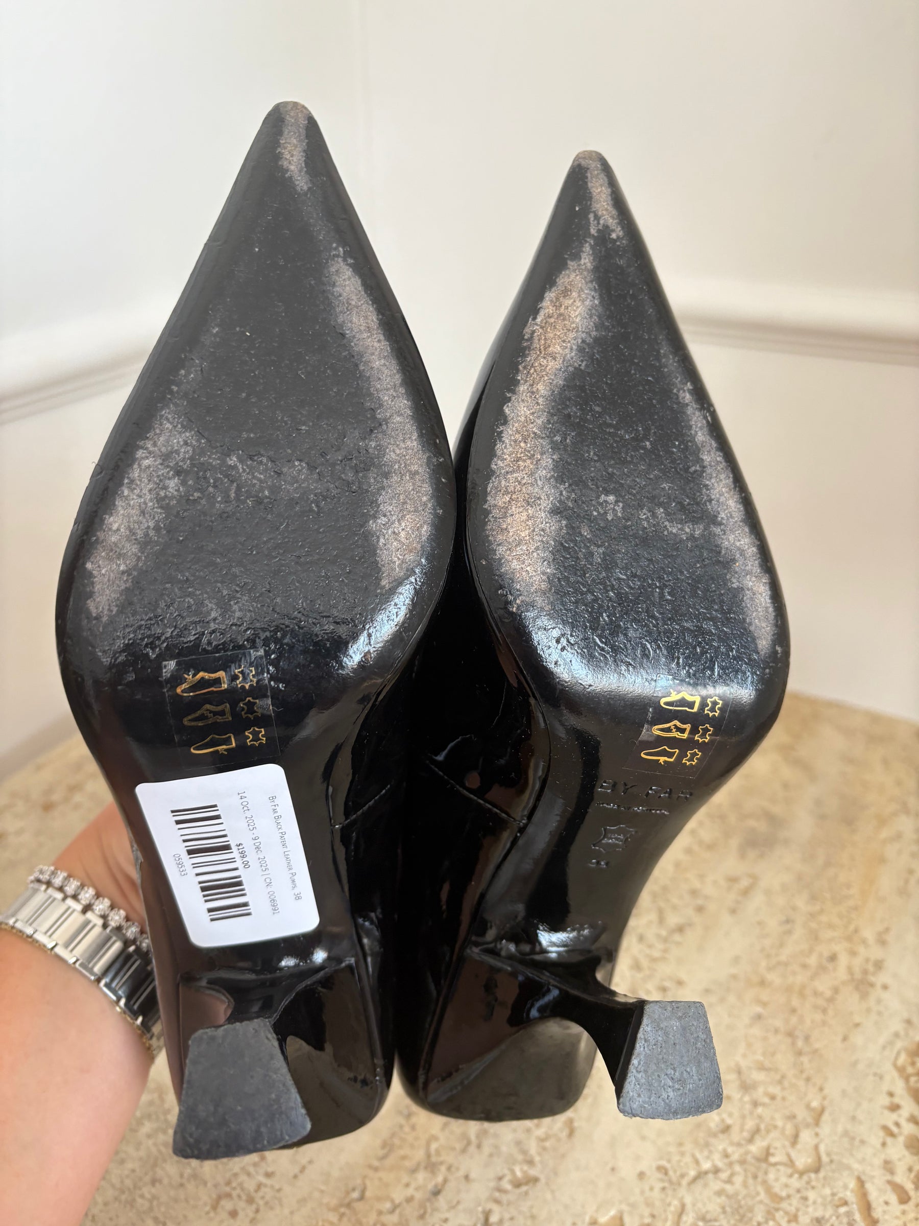 By Far Black Patent Leather Pumps, 38