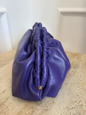 Mansur Gavriel Purple Leather Oversized Cloud Clutch