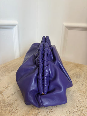 Mansur Gavriel Purple Leather Oversized Cloud Clutch
