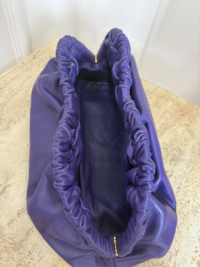 Mansur Gavriel Purple Leather Oversized Cloud Clutch