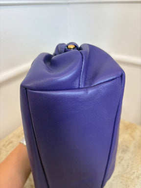 Mansur Gavriel Purple Leather Oversized Cloud Clutch